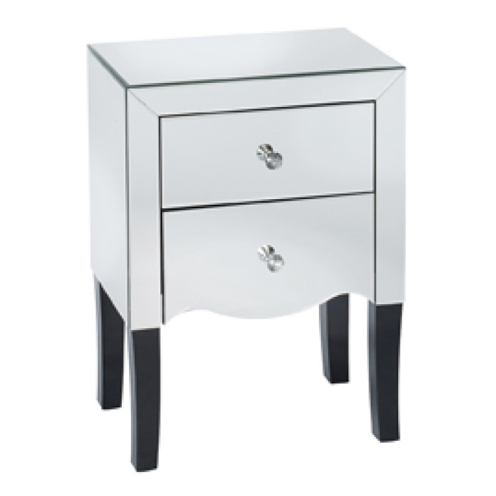 Valentina 2 Door Mirrored Bedside Cabinet Valentina 2 Door Mirrored Bedside Cabinet