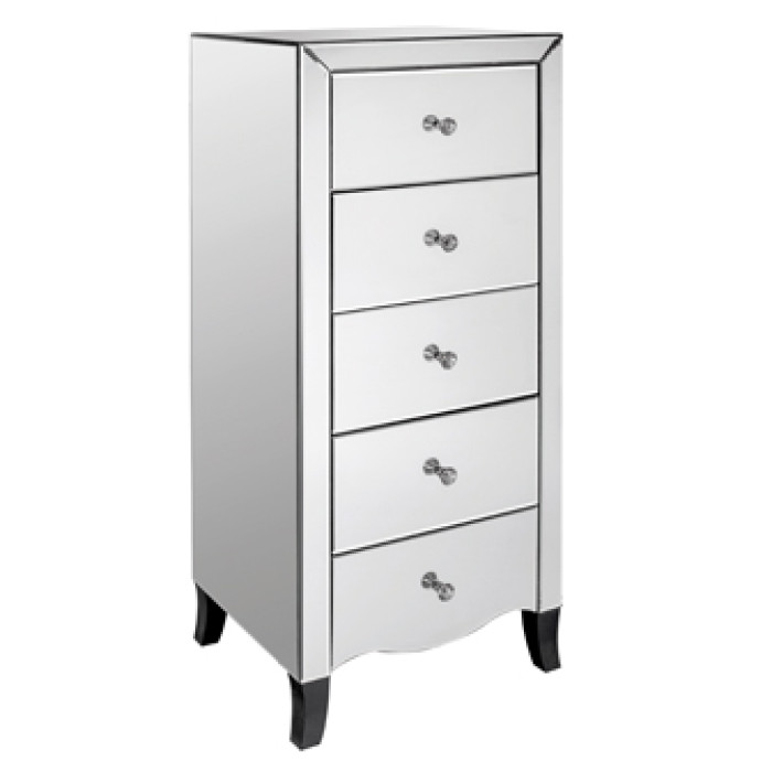 Valentina 5 Drawer Mirrored Chest Valentina 5 Drawer Mirrored Chest