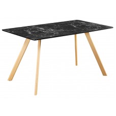 Venice Black Dining Table Marble Effect