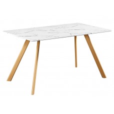 Venice White Dining Table Marble Effect