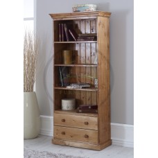 CROWN SOLID PINE 3 SHELVED 2 DRAWER BOOKCASE